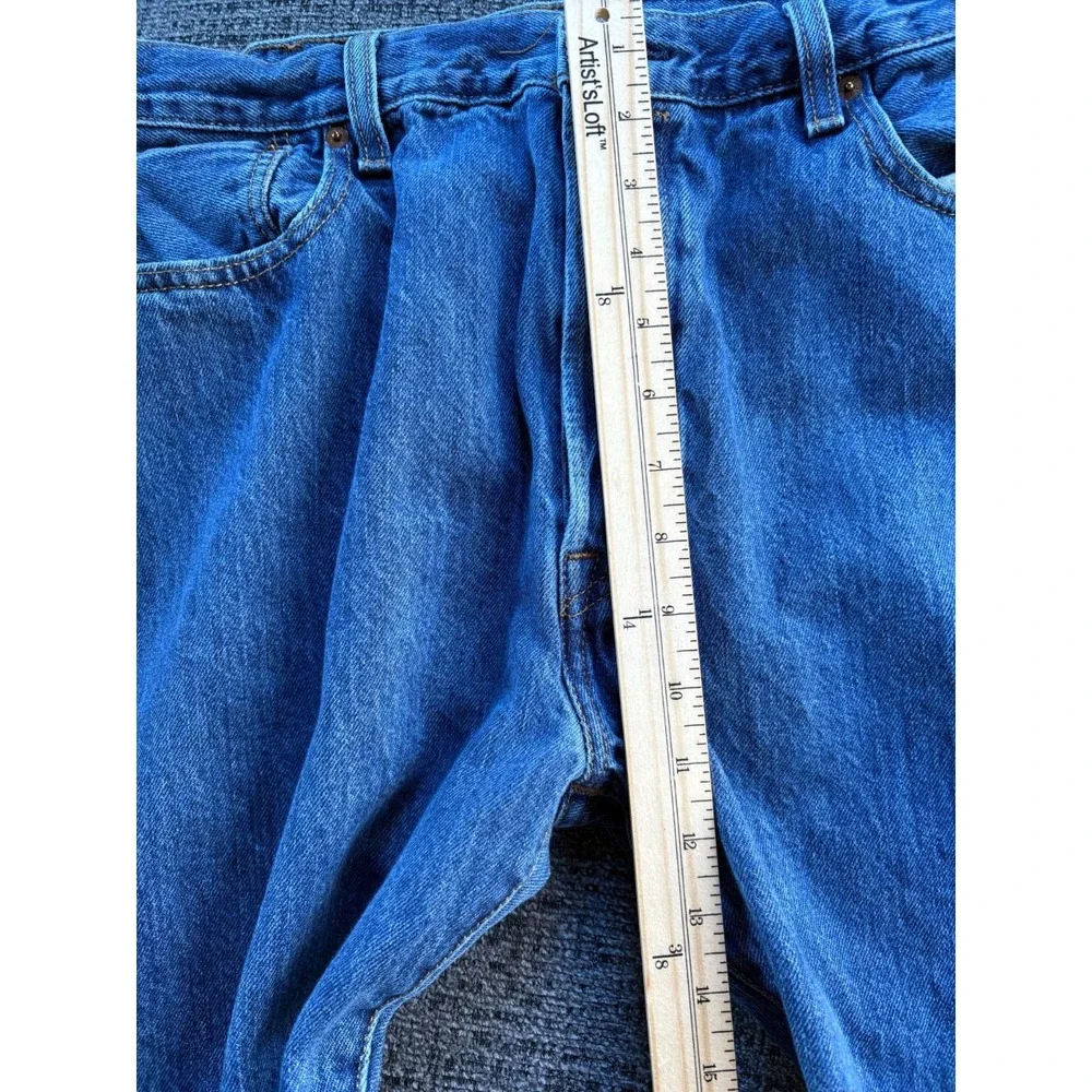 Levis 501 Original Vintage Style Blue Denim Button Fly Jeans 27‎ x32 Boyfriend - Picture 9 of 10